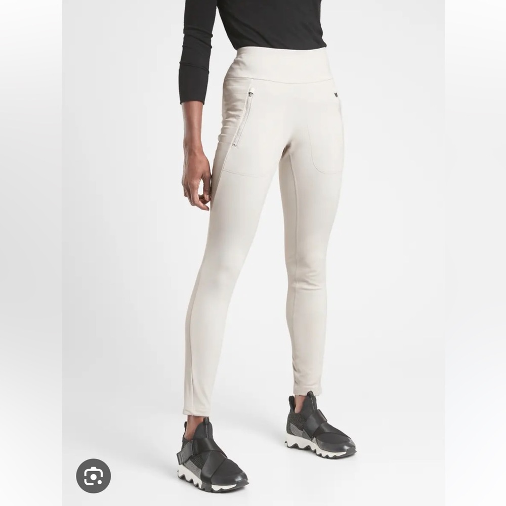 Athleta Peak Hybrid Fleece Tight - White